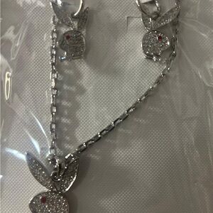 Elegant Silver Jewelry Set with Red Accents